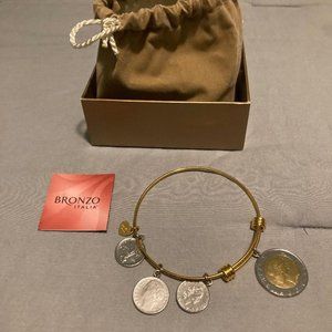 bronzo italia gold coin bracelet